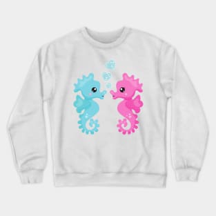 Cute Seahorses, Pink Seahorse, Blue Seahorse, Love Crewneck Sweatshirt